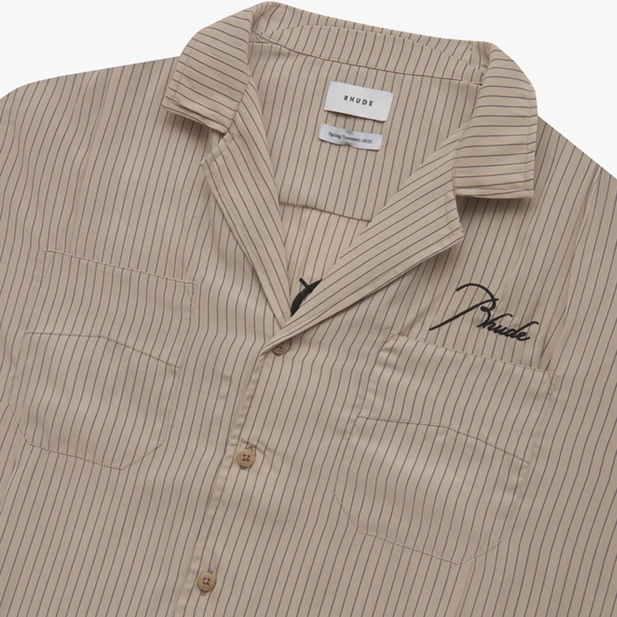 Rhude Mens 'Tan/Navy' Trooper Shirt