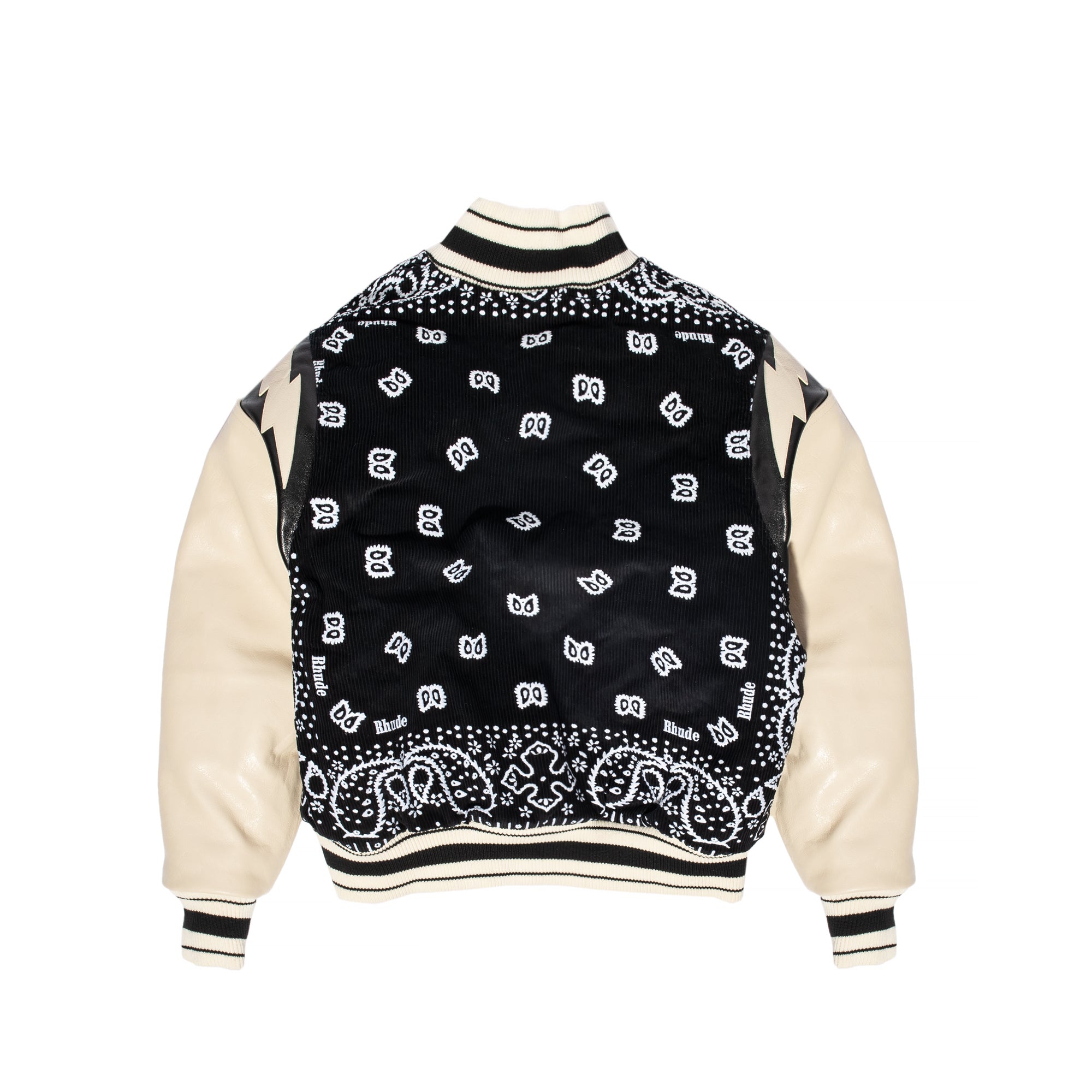 Rhude Mens Bandana Bomber Jacket 'Black/White'