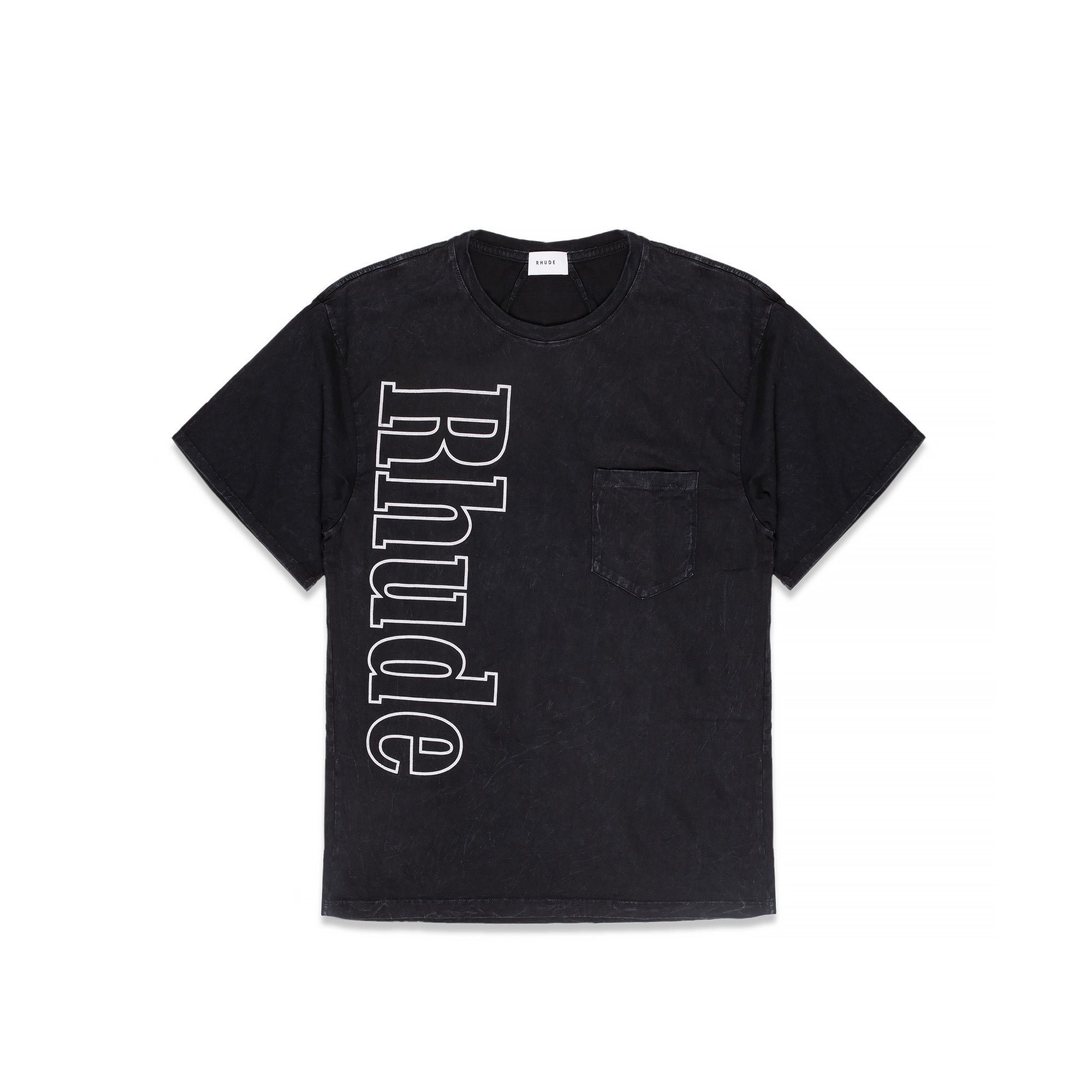 Rhude Logo Pocket Tee in Black