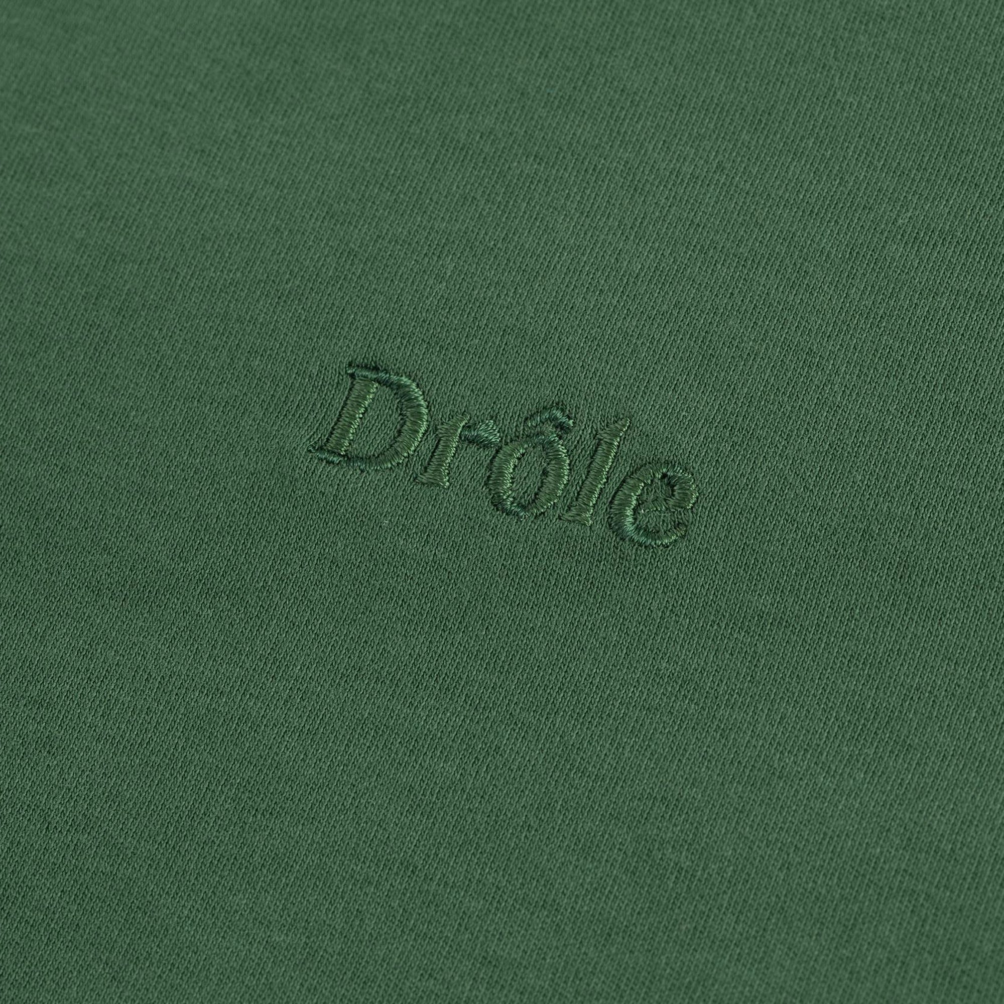 Drole De Monsieur Mens Embroidered Logo Classic SS Tee Dark Green