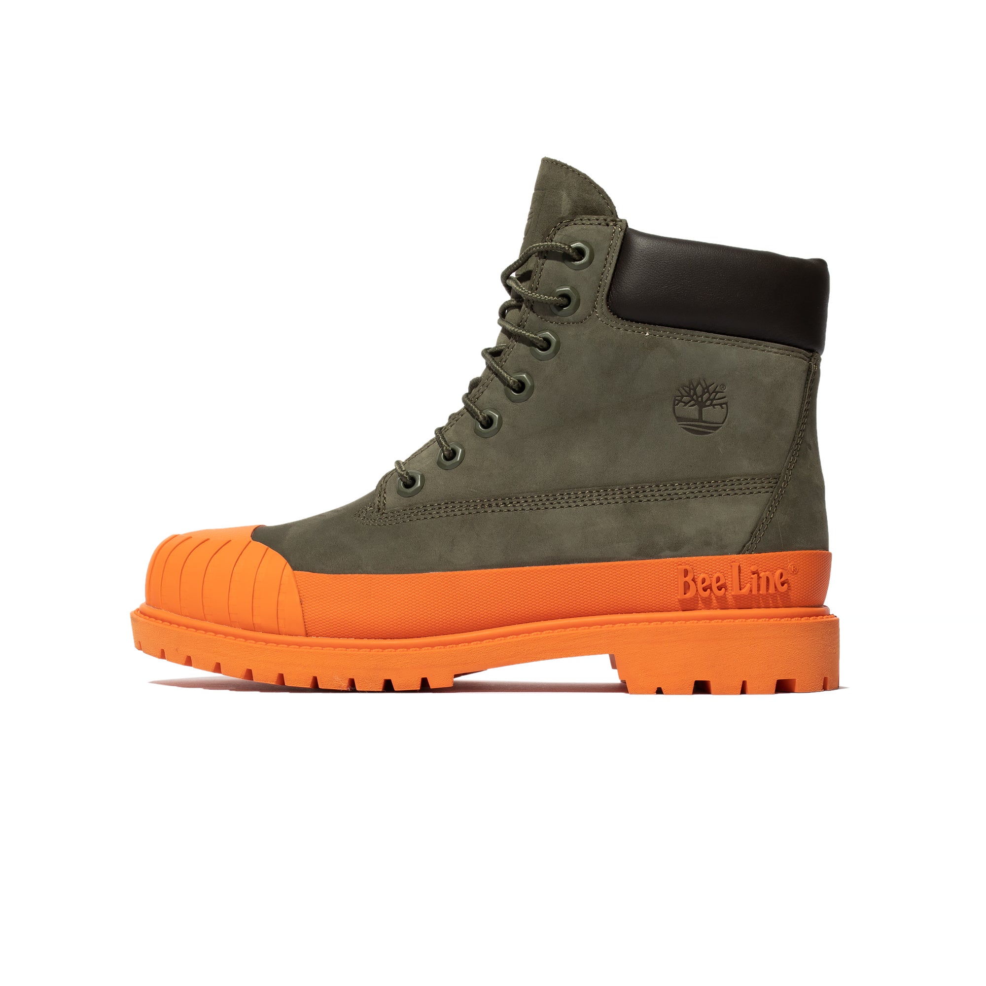 Timberland x Beeline Womens 6" Prem Rubber Toe 'Dk Grn/Orange'