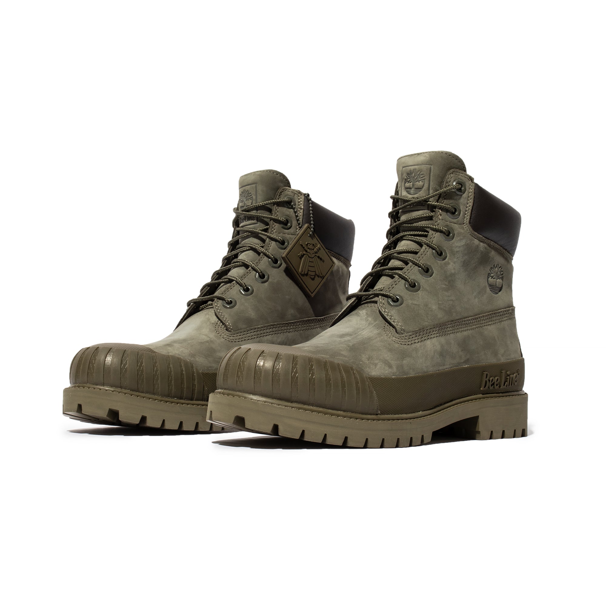 Timberland x Beeline Mens 6" Prem Rubber Toe WP Shoes 'Dk grn/grn'