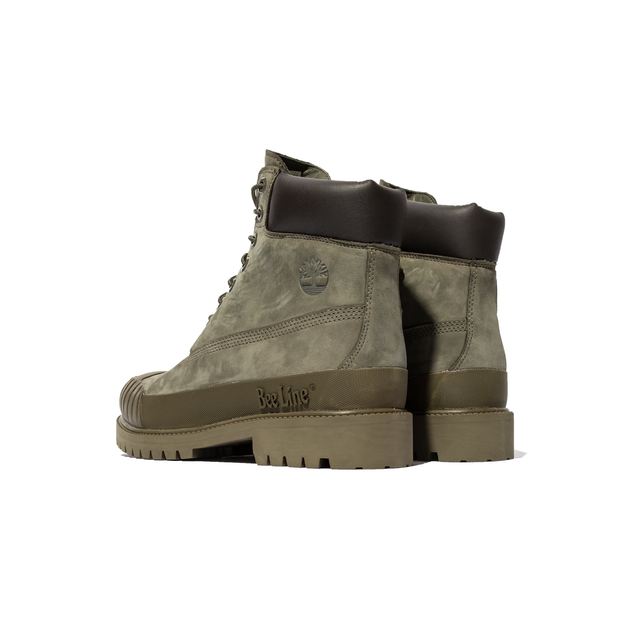 Timberland x Beeline Mens 6" Prem Rubber Toe WP Shoes 'Dk grn/grn'