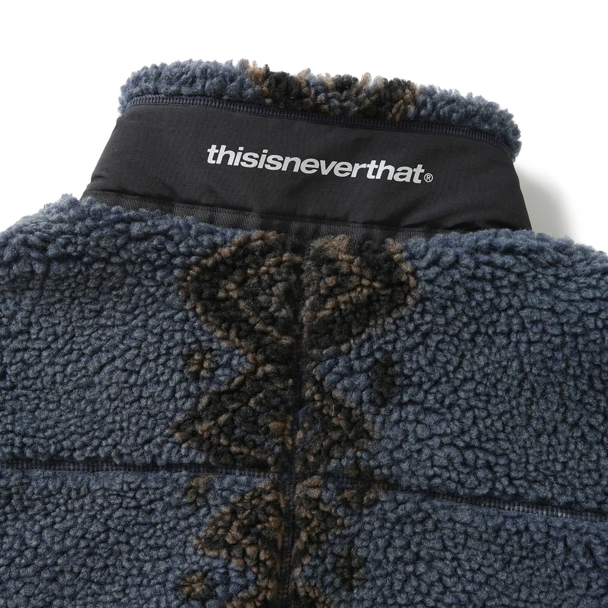 THISISNEVERTHAT Mens Sherpa Fleece Jacket 'Navy'