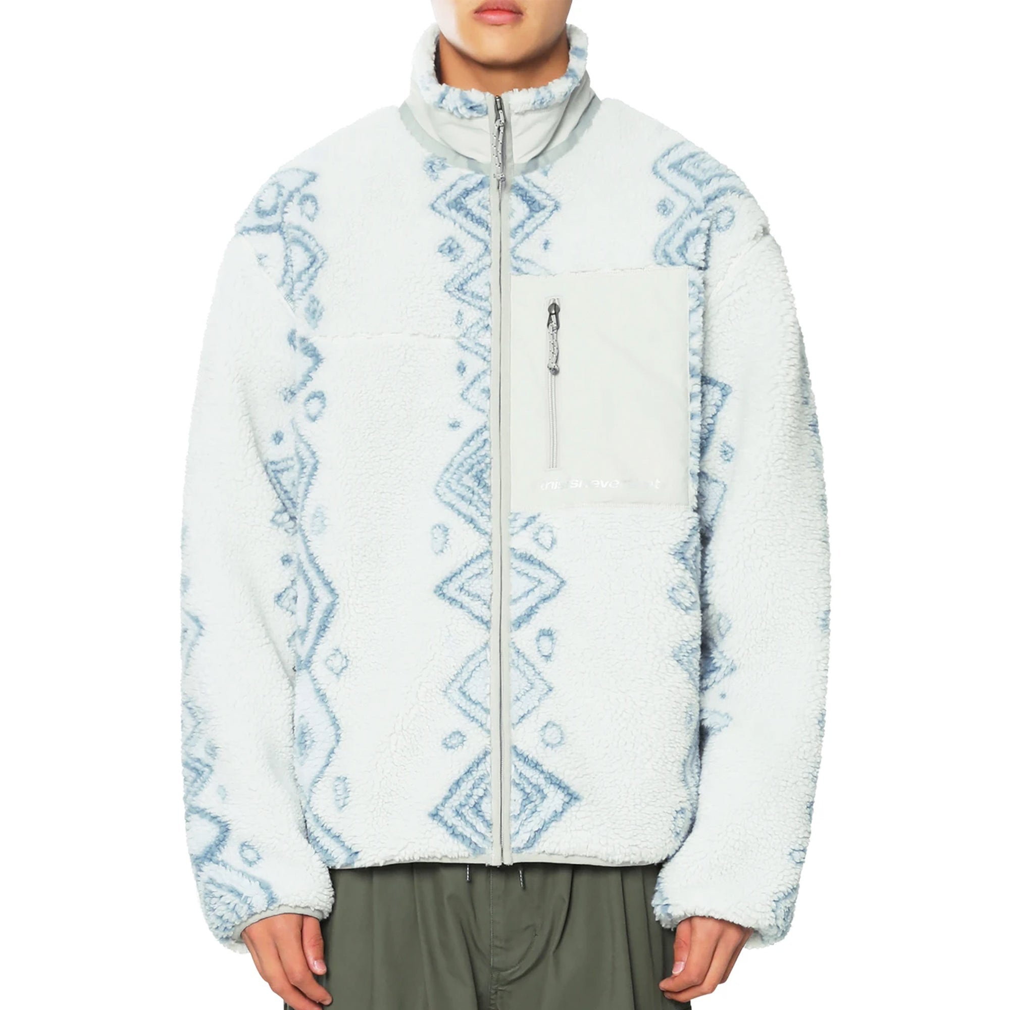 THISISNEVERTHAT Mens Sherpa Fleece Jacket 'Stone'