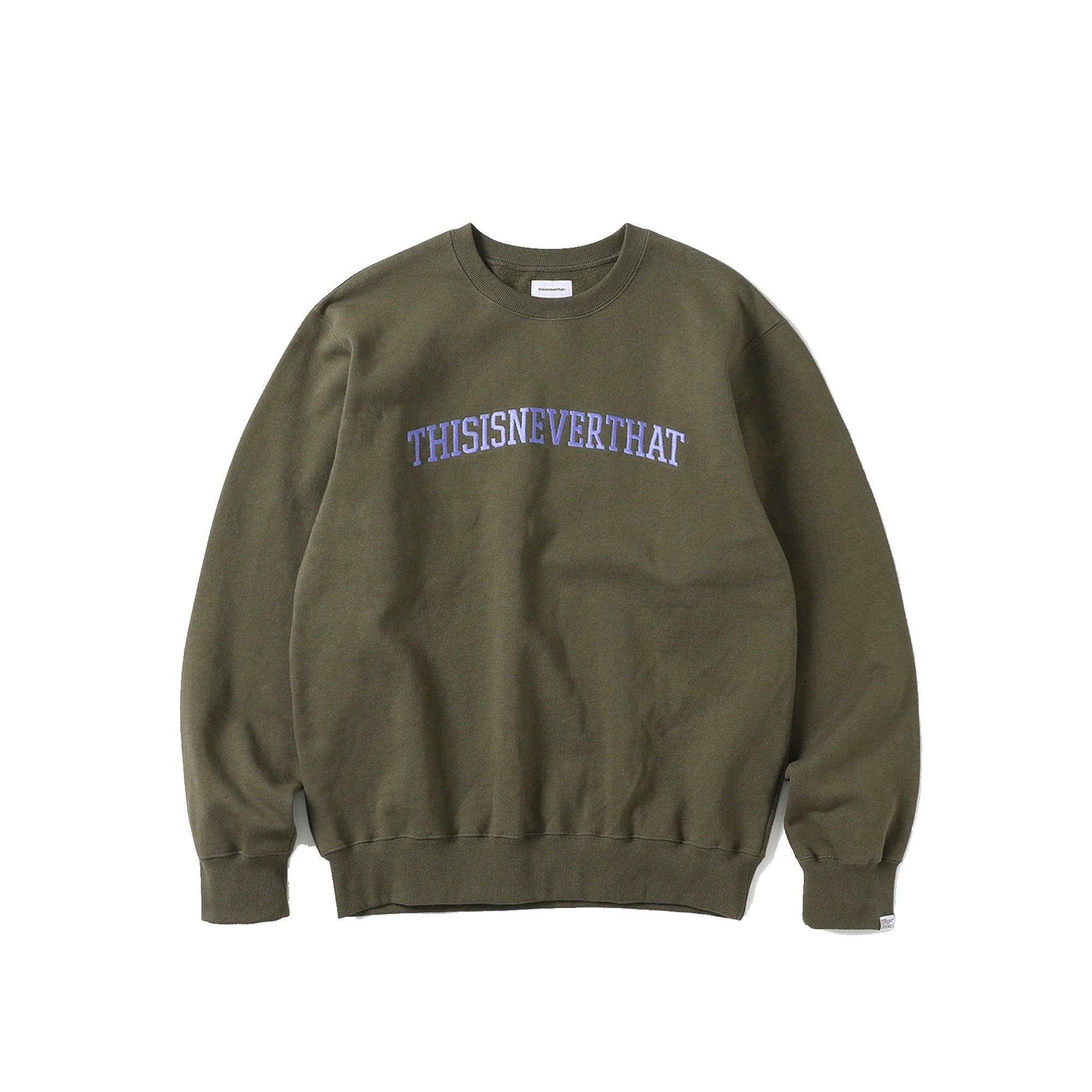 THISISNEVERTHAT Mens Arch-logo Crewneck 'Olive'