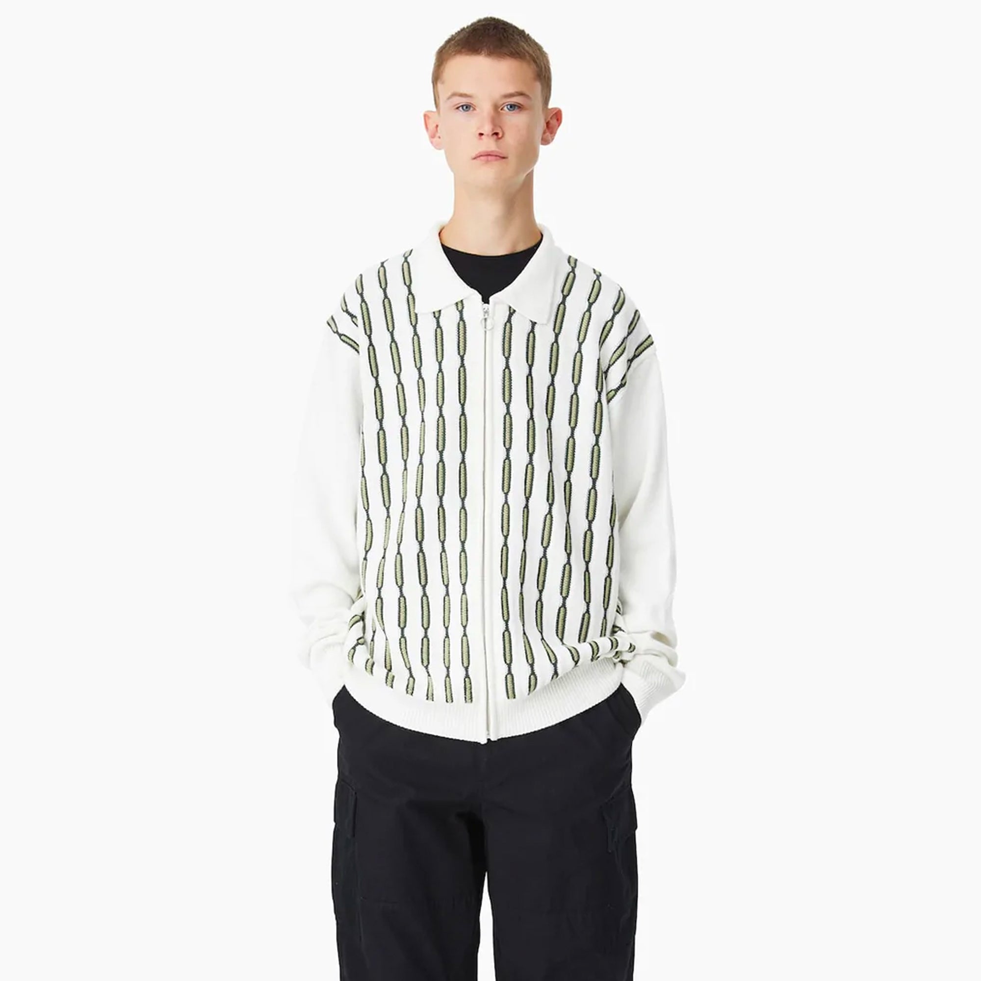 Thisisneverthat Mens Chain Zip Up Polo