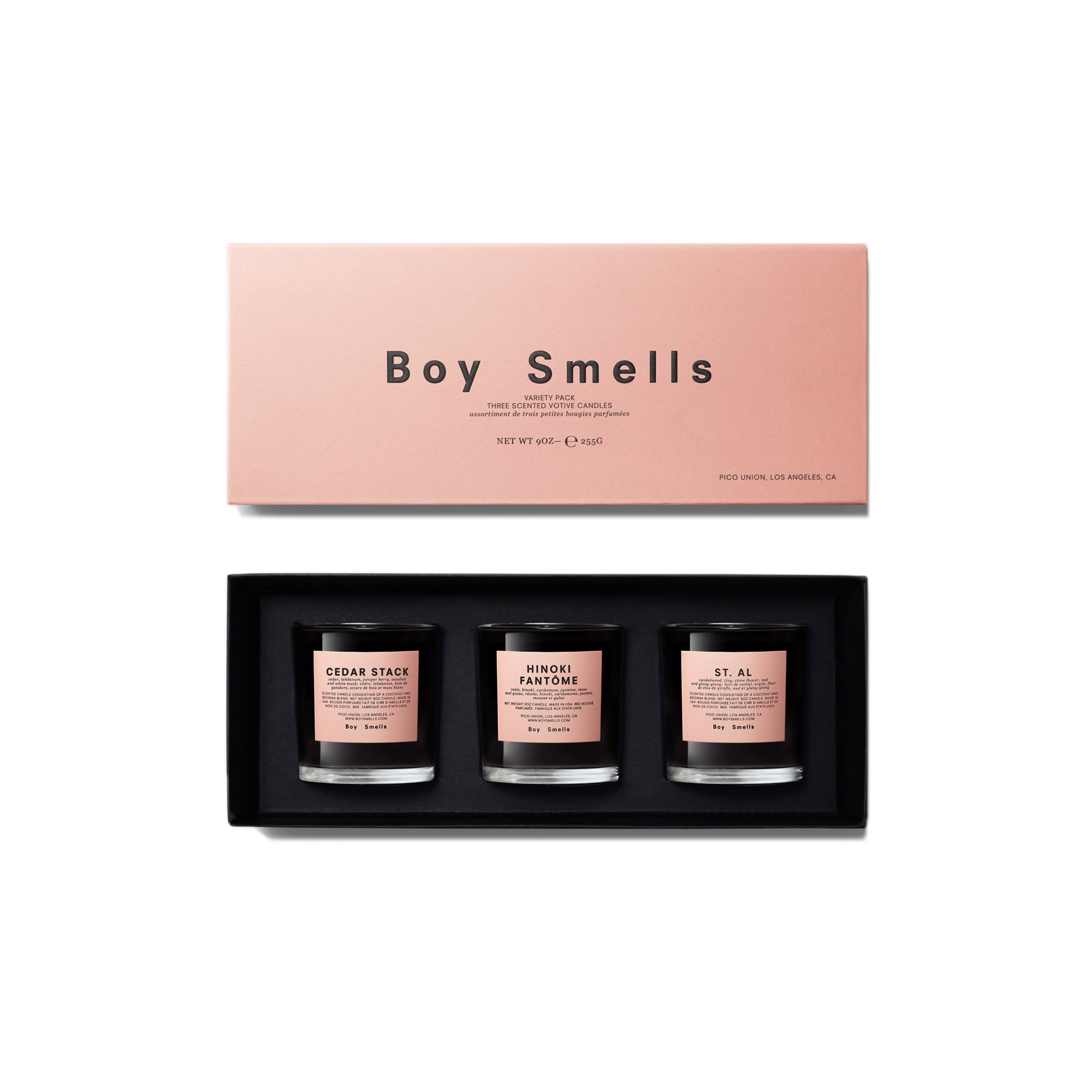 Boy Smells Hinoki Fantome, Cedar Stack, And St. Al Votive Set