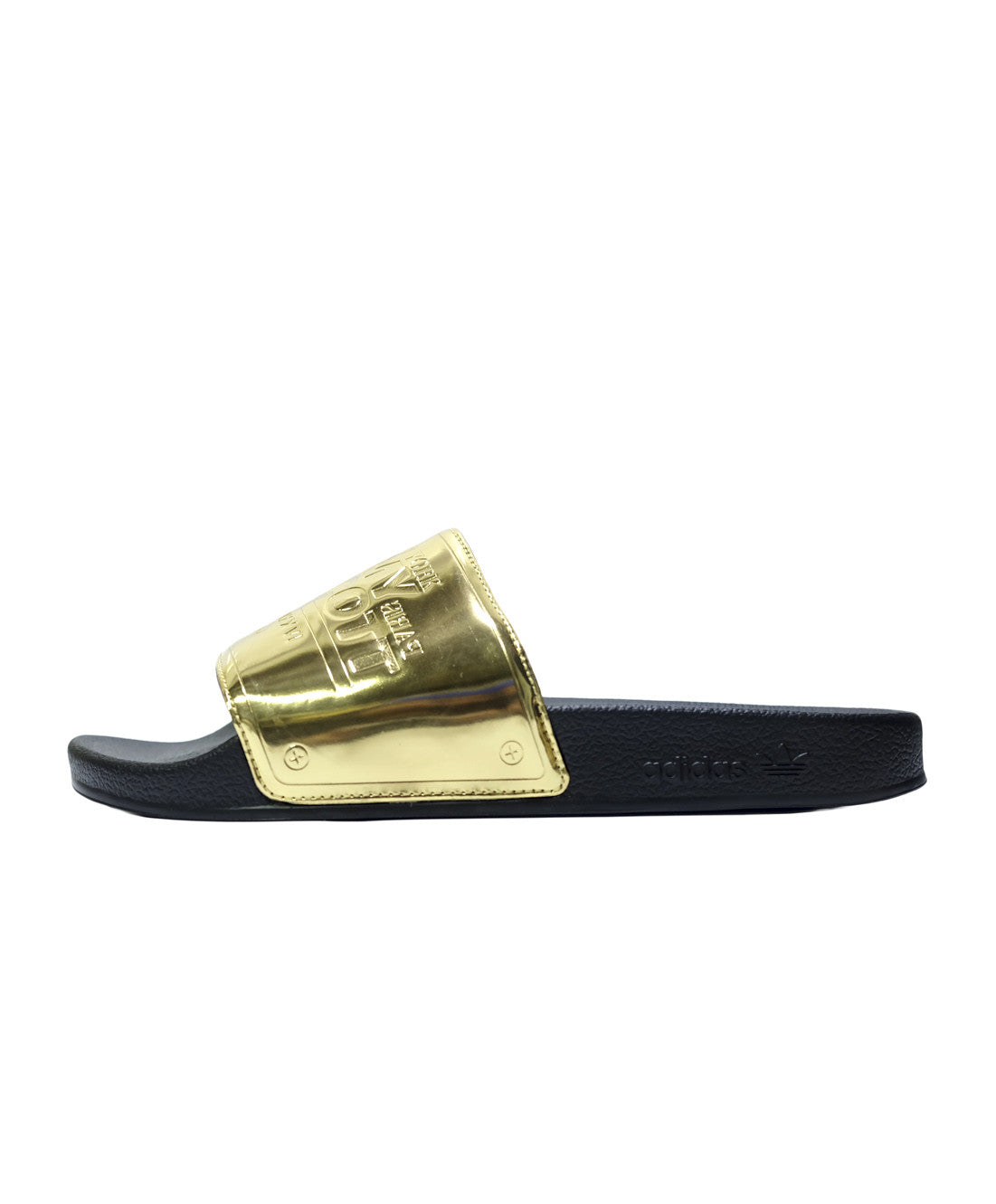 Adidas x Jeremy Scott: JS Adilette Plaque (Gold Metallic/CBlack)